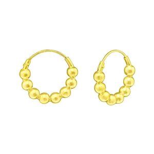 24k Gold Vermeil Huggie Ball Hoop Earrings